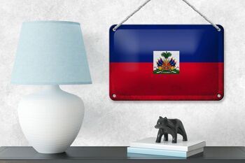Drapeau en étain d'haïti, 18x12cm, drapeau d'haïti, décoration Vintage 4