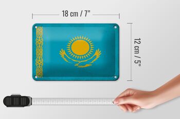 Drapeau du Kazakhstan en étain, 18x12cm, décoration Vintage du Kazakhstan 5