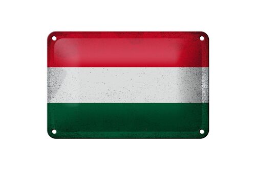 Blechschild Flagge Ungarn 18x12cm Flag of Hungary Vintage Dekoration