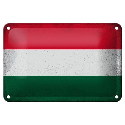 Tin sign flag Hungary 18x12cm Flag of Hungary Vintage Decoration