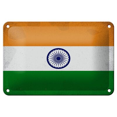 Bandera de cartel de hojalata India, 18x12cm, bandera de India, decoración Vintage