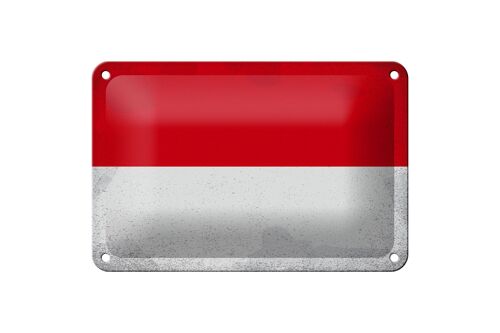 Blechschild Flagge Indonesien 18x12cm Indonesia Vintage Dekoration