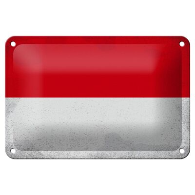 Targa in metallo Bandiera Indonesia 18x12 cm Decorazione vintage Indonesia