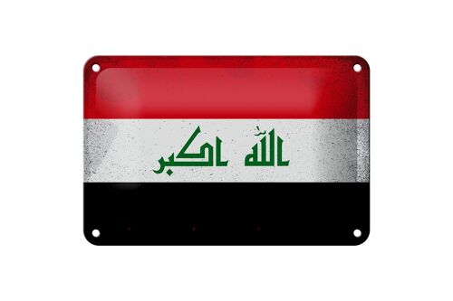 Blechschild Flagge Irak 18x12cm Flag of Iraq Vintage Dekoration