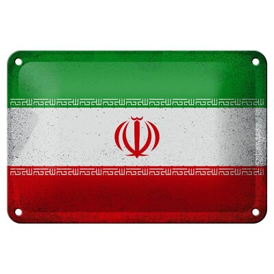 Blechschild Flagge Iran 18x12cm Flag of iran Vintage Dekoration