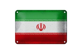 Signe en étain drapeau de l'iran 18x12cm, drapeau de l'iran, décoration Vintage 1