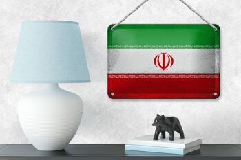 Signe en étain drapeau de l'iran 18x12cm, drapeau de l'iran, décoration Vintage 4
