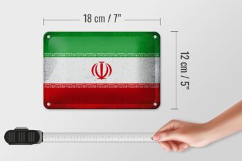 Signe en étain drapeau de l'iran 18x12cm, drapeau de l'iran, décoration Vintage 5