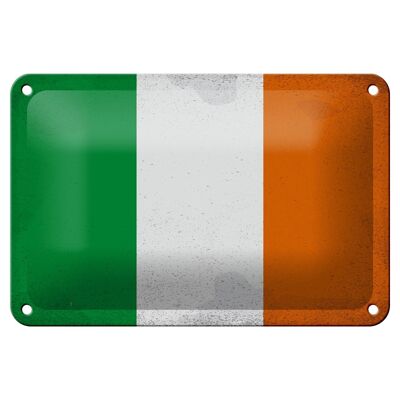 Drapeau en étain de l'irlande, 18x12cm, drapeau de l'irlande, décoration Vintage