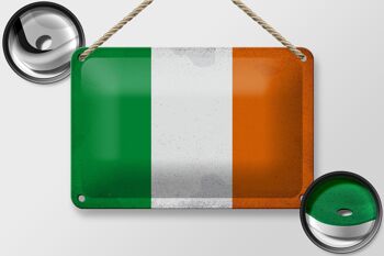 Drapeau en étain de l'irlande, 18x12cm, drapeau de l'irlande, décoration Vintage 2