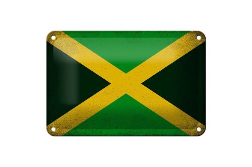 Blechschild Flagge Jamaika 18x12cm Flag of Jamaica Vintage Dekoration