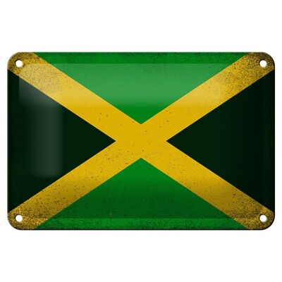 Blechschild Flagge Jamaika 18x12cm Flag of Jamaica Vintage Dekoration