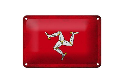 Blechschild Flagge Isle of Man 18x12cm Isle of Man Vintage Dekoration