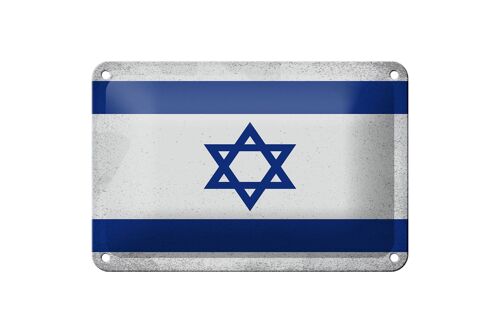 Blechschild Flagge Israel 18x12cm Flag of Israel Vintage Dekoration