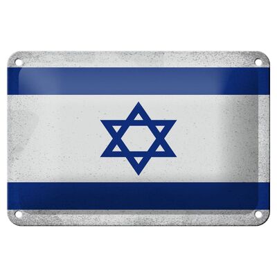 Targa in metallo Bandiera Israele 18x12 cm Bandiera di Israele Decorazione vintage