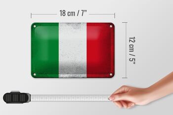 Signe en étain drapeau italie 18x12cm, drapeau de l'italie, décoration Vintage 5