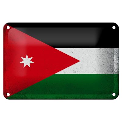 Cartel de chapa con bandera de Jordania, 18x12cm, bandera de Jordania, decoración Vintage
