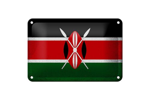 Blechschild Flagge Kenia 18x12cm Flag of Kenya Vintage Dekoration