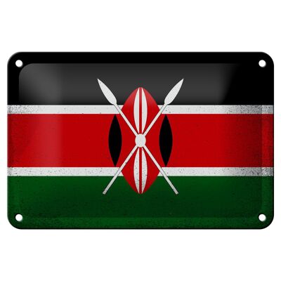 Cartel de chapa con bandera de Kenia, 18x12cm, bandera de Kenia, decoración Vintage