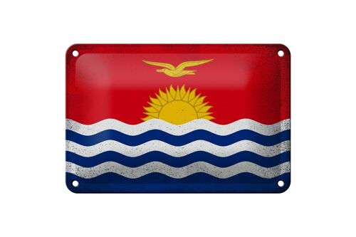 Blechschild Flagge Kiribati 18x12cm Flag Kiribati Vintage Dekoration