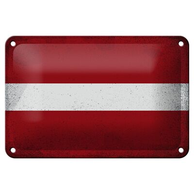 Targa in metallo Bandiera Lettonia 18x12 cm Bandiera della Lettonia Decorazione vintage