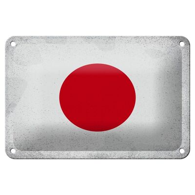 Bandera de cartel de hojalata de Japón, 18x12cm, decoración Vintage de bandera de Japón
