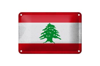 Drapeau du Liban en étain, 18x12cm, décoration Vintage 1
