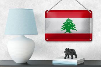 Drapeau du Liban en étain, 18x12cm, décoration Vintage 4