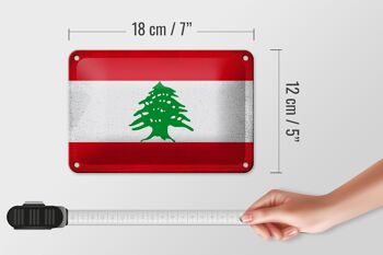 Drapeau du Liban en étain, 18x12cm, décoration Vintage 5