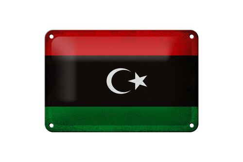 Blechschild Flagge Libyen 18x12cm Flag of Libya Vintage Dekoration