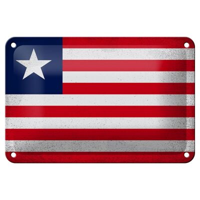 Targa in metallo Bandiera della Liberia 18x12 cm Bandiera della Liberia Decorazione vintage