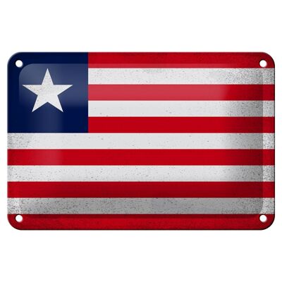 Blechschild Flagge Liberia 18x12cm Flag of Liberia Vintage Dekoration