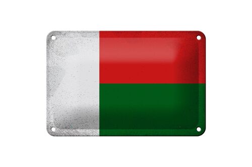 Blechschild Flagge Madagaskar 18x12cm Madagascar Vintage Dekoration