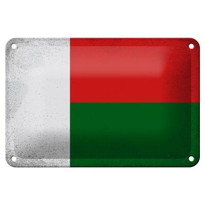 Blechschild Flagge Madagaskar 18x12cm Madagascar Vintage Dekoration