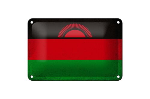 Blechschild Flagge Malawi 18x12cm Flag of Malawi Vintage Dekoration