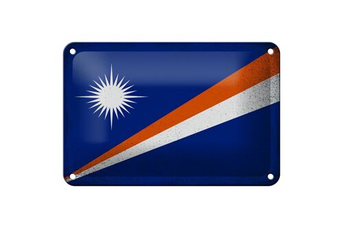 Blechschild Flagge Marshallinseln 18x12cm Flag Vintage Dekoration