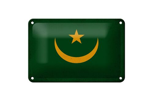 Blechschild Flagge Mauretanien 18x12cm Mauritania Vintage Dekoration
