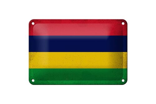 Blechschild Flagge Mauritius 18x12cm Flag Mauritius Vintage Dekoration