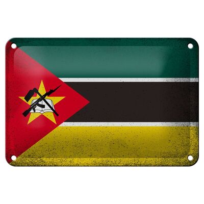 Blechschild Flagge Mosambik 18x12cm Flag Mozambique Vintage Dekoration