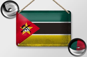 Drapeau en étain du Mozambique, 18x12cm, drapeau du Mozambique, décoration Vintage 2