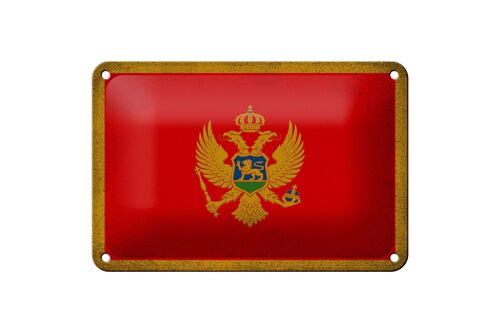 Blechschild Flagge Montenegro 18x12cm Flag Vintage Dekoration