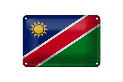 Blechschild Flagge Namibia 18x12cm Flag of Namibia Vintage Dekoration