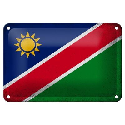 Targa in metallo Bandiera Namibia 18x12 cm Bandiera della Namibia Decorazione vintage