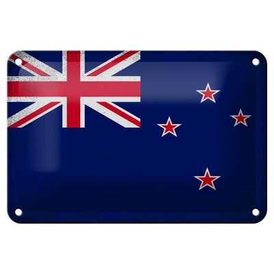 Targa in metallo Bandiera Nuova Zelanda 18x12 cm Decorazione vintage neozelandese
