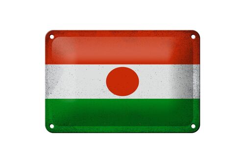 Blechschild Flagge Niger 18x12cm Flag of Niger Vintage Dekoration