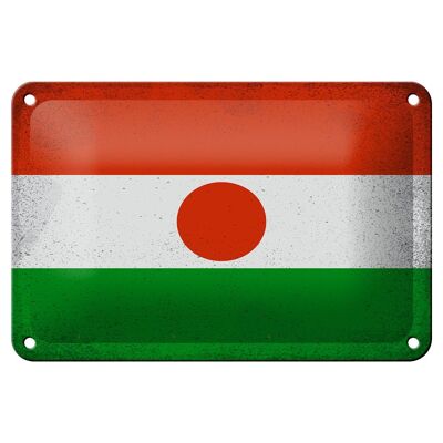 Blechschild Flagge Niger 18x12cm Flag of Niger Vintage Dekoration