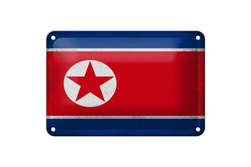 Blechschild Flagge Nordkorea 18x12cm North Korea Vintage Dekoration