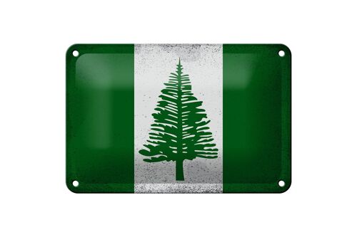 Blechschild Flagge Norfolkinsel 18x12cm Flag Vintage Dekoration
