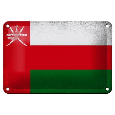 Targa in metallo Bandiera dell'Oman 18x12 cm Bandiera dell'Oman Decorazione vintage