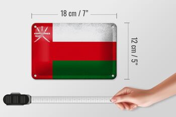 Signe en étain drapeau d'oman 18x12cm, drapeau d'oman, décoration Vintage 5